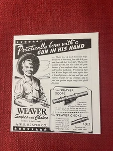 Vintage 1945 Print Ad Weaver Scopes  & Weaver Chokes Advertisement - Picture 1 of 3