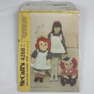 UNCUT Vintage Sewing PATTERN McCalls 4268, Raggedy Ann and Andy Dolls 36in - Picture 1 of 9