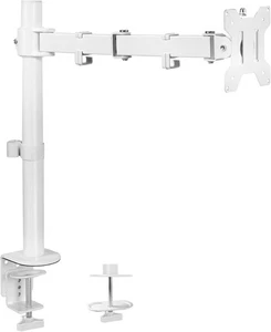 Single Monitor Arm Desk Mount 32" Regular 38" Ultrawide Adjustable VESA White - Picture 1 of 18