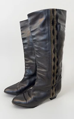 Madeleine Womens Black Leather Vibram Boots Size 7.5 Made In Italy - Image 1 of 4