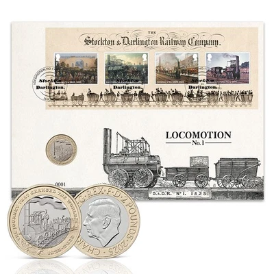 Steam Locomotives Stamps Coin Cover - BU from Royal Mail & Royal Mint - Image 1 of 4