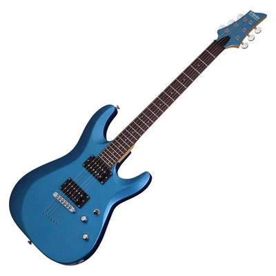 Schecter C-6 Deluxe Series Electric Guitar - Satin Light Blue Metallic - Image 1 of 4
