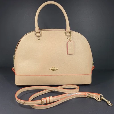Bolso Coach Sierra Cartera Cuero Granulado Multi Borde Pintura F13000 Beige Foto 1 de 4