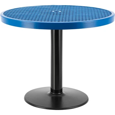 Mesa de café externa redonda 36" com base de pedestal 29"H azul - Imagem 1 de 3