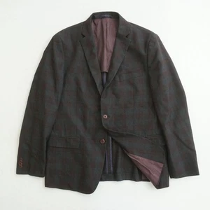 Abrigo deportivo Michael Kors para hombre a cuadros mezcla de lana gris rojo talla 44R - Imagen 1 de 11