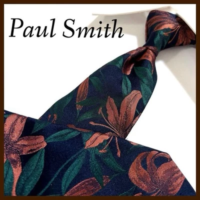 Corbata floral seda Paul Smith azul marino patrón botánico buen estado Foto 1 de 4