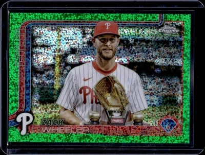 2025 Topps Chrome Zack Wheeler Image Variation Green Speckle Refractor #/99 - Image 1 of 2