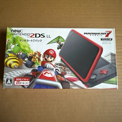 Nintendo 2DS LL Mario Kart 7 Paquete Consola Portátil Negra Roja Japón Importación Bueno Foto 1 de 4
