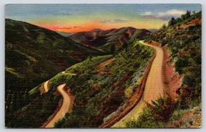 New Mexico Switchbacks on Red River Pass cartolina d'epoca in lino - Foto 1 di 2