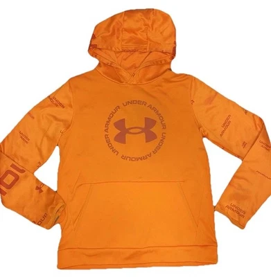 Under Armour Caza Naranja Sudadera con Capucha Pullover Niños Grande Canguro Bolsillo Sudadera Foto 1 de 4