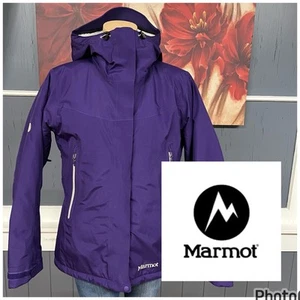 Marmot Gore-Tex Insulated Hooded Winter Ski Jacket Women’s Sz Medium Purple - Picture 1 of 12