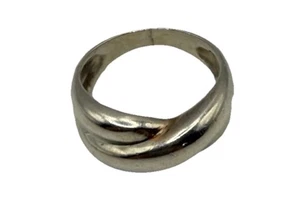 Thailand Made Criss Cross Ring cluster ring 925 Sterling silver Size 7 - Picture 1 of 4