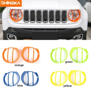 2PCS Front Light Headlight Lamp Cover Bezel Trim For 2016-2018 Jeep Renegade - Picture 1 of 31