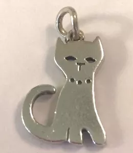 ❤️JAMES AVERY RETIRADO ~ AMULETO DE GATO SENTADO 🙂 DE PLATA ESTERLINA ~ CON CAJA JA RARO❤️ - Imagen 1 de 7