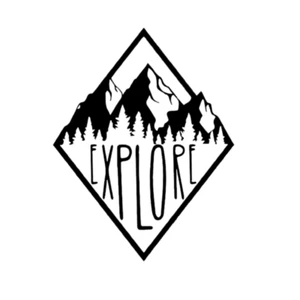 Explore Mountains Landscape Vinyl Decal Outdoors Bumper Laptop Window Mirror - Picture 1 of 2