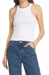 Nordstrom BP White Racerback Tank Top Size S New With Tags - Picture 1 of 9