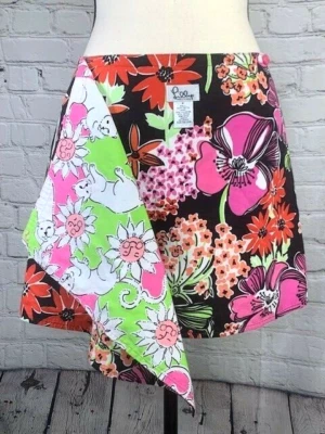 Falda envolvente reversible Lilly Pulitzer rosa pantera verde y floral negra roja talla 4 Foto 1 de 4