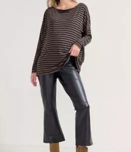 Flawed Hatch Vegan Leather Stretch Leather Flare Crop Pants Maternity Large $158 - Picture 1 of 12