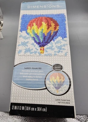 Dimensions Latch Hook Hot Air Balloon 2017 12”x12” #72-75195 New - Image 1 of 4