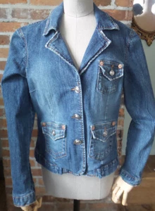 Jeansjacke von LA Blues 1 Brusttasche große Metallknöpfe, Nieten Gr. XL - Bild 1 von 12