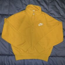 Nike Sportswear Girls Club Fleece 1/2 Zip Top Sweater Crop Yellow XS