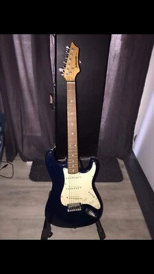 Guitarra Eléctrica Vintage Johnson by AXL Azul con Estuche Rígido 39" de Largo Foto 1 de 4