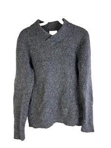 Reiss Mens XS Lambswool Chunky Knit Shawl Collar Sweater Gray - Picture 1 of 8
