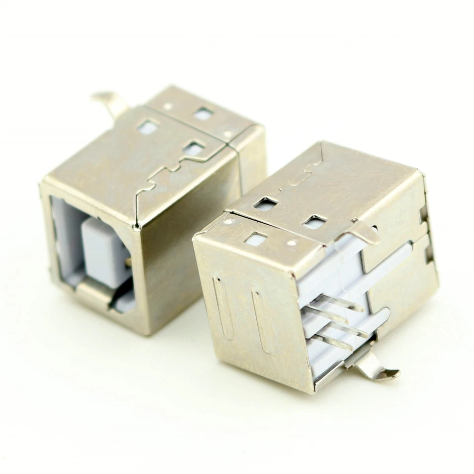 100pcs USB 2.0 Type B Female Jack 4 Pin 90 Degree PCB DIP Socket Connector - Image 1 of 4