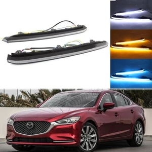 For Mazda 6 Atenza 2019 2020 LED DRL Daytime Running Light w Dynamic Turn Signal - Picture 1 of 10