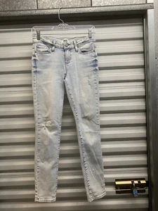 PAIGE Verdugo Ankle Womens Distressed Acid Washed Blue Jeans 24 x 27 - Picture 1 of 13
