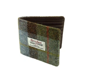 Grün Braun MacLeod Check Harris Tweed Herren Mull Geldbörse - Bild 1 von 1