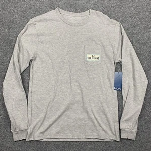 HUK Fishing Gear Long Sleeve Pocket Tee Herren S Graphic Print Heather Gray - Bild 1 von 8