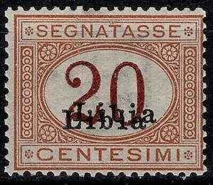 1915 Libya Segnatasse 20 Cent. Double Overprint Libya Mnh Raybaudi Mf108021 - Picture 1 of 3