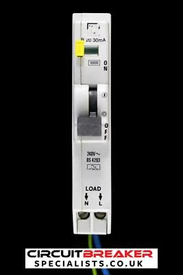 SQUARE D 20 AMP CURVE B 10kA 30mA RCBO TYPE A QOE - Image 1 of 4