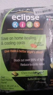 Eclipse Ruffle Batiste Blackout Window PANEL  (ONE) l  50 x 63in Fog,  - Image 1 of 2