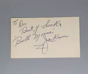 Big Band "Bull Moose" Jackson Autographed Note - Picture 1 of 2