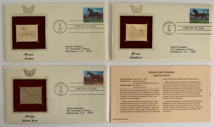 1980 Gold Replica US Stamp Horses First Day Issue - Bild 1 von 5