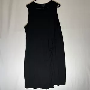 Abito J. Jill Wearever donna XL finto avvolgente lunghezza ginocchio nero senza maniche elasticizzato - Foto 1 di 10