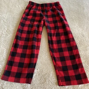 Carters Boys Red Black Plaid Fleece Pajama Pants 5 - Picture 1 of 6