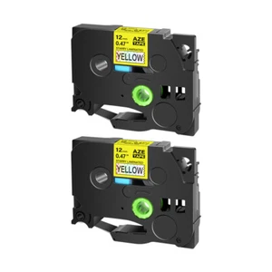 2PK Compatible for Brother TZe TZ 631L1 Tape Glitter Rainbow Yellow Laser 1/2" - Picture 1 of 10