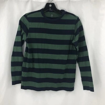 UNIQLO Kids Blue Green Striped Boys Girls Long Sleeve Sweatshirt Youth 11-12 Foto 1 de 4