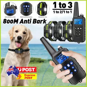 Electric Dog Training Collar Dog Anti Bark Stop Rechargeable Waterproof w/Remote - Picture 1 of 28