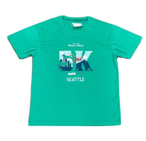 T-shirt grafica RockNRoll Marathon 5k St. Jude Seattle verde manica corta uomo piccola - Foto 1 di 2