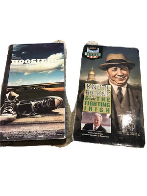 Sports VHS Movies; Knute Rockne And The Fighting Irish And Hoosiers Lot Of 2 Foto 1 de 4