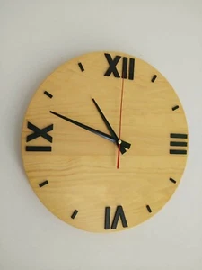 Wooden Wall Clock Big Rustic Handmade Luxury European New Year Home Decoration - Bild 1 von 9