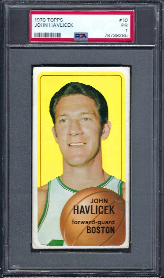1970 Topps Basketball # 10 John Havlicek Boston HOF PSA 1 - Image 1 of 1