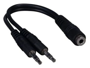 3.5mm Stereo Female to Two 3.5mm Stereo Male Audio Cable - 6in / 6ft - Picture 1 of 1