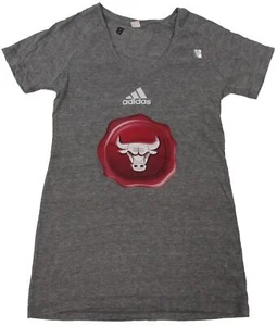 New Chicago Bulls Womens Sizes M-L-XL-2XL Gray V-Neck Adidas Shirt - Picture 1 of 5