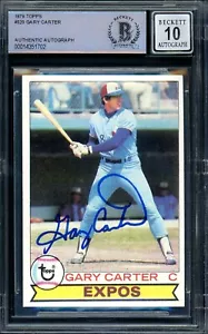 GARY CARTER signed/auto'd 1979 Topps #520 GEM MINT ON CARD AUTO BGS 10 - EXPOS - Picture 1 of 2
