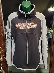 Harley davidson color block track jacket black gray Deadwood SD XL Motorcycle - Picture 1 of 21